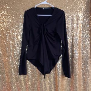 black lace up bodysuit